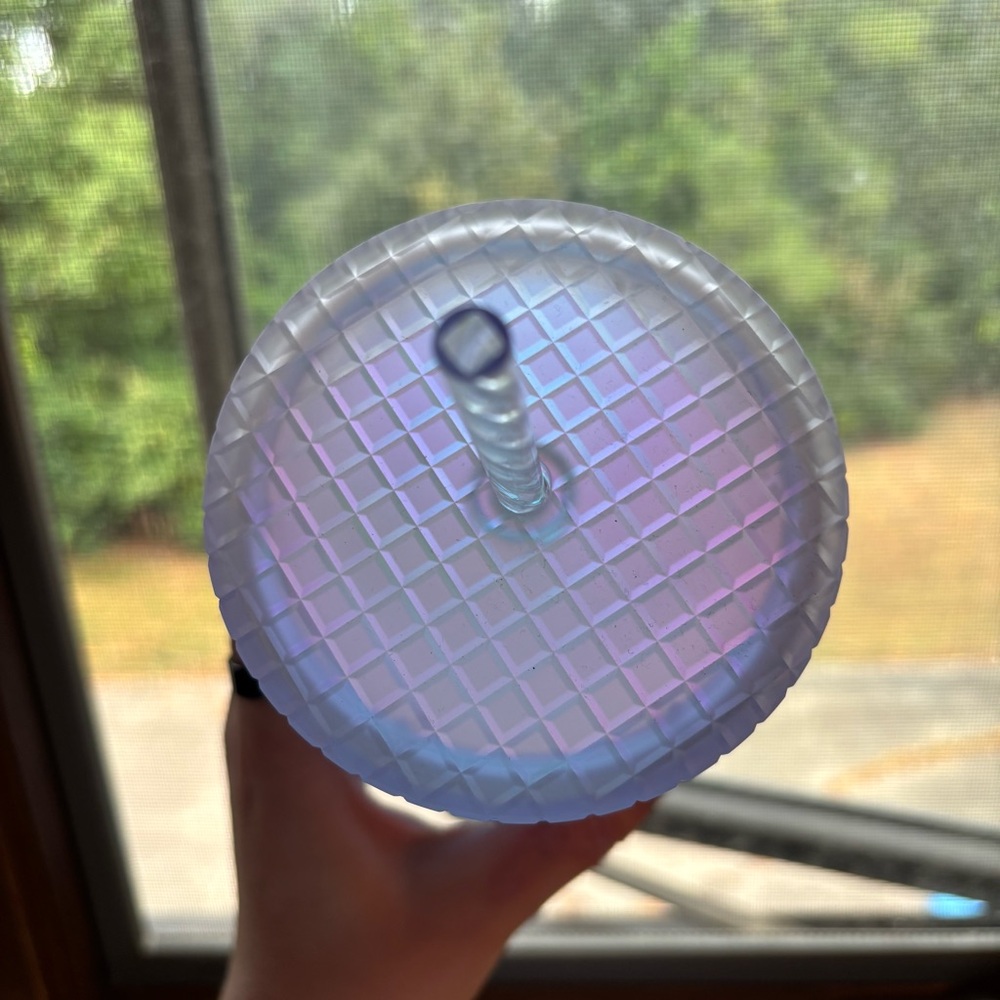 NWT Starbucks 2022 Spring Soft Touch White Unicorn Grid Iridescent Tumbler - Picture 9 of 9